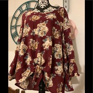 Plus Size Flirty Floral Blouse